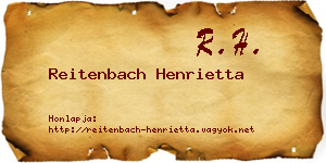 Reitenbach Henrietta névjegykártya